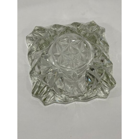 Cigar/cigarette Vintage‎ Glass French Square Ashtray 60s Mid Century Heavy Cut C - Picture 4 of 13